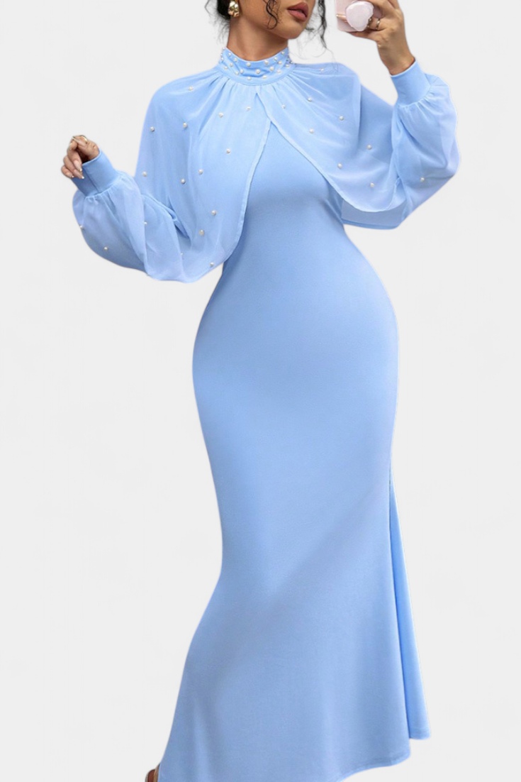 Atenea Robe Halter en Maille Perlée à Silhouette Ajustée