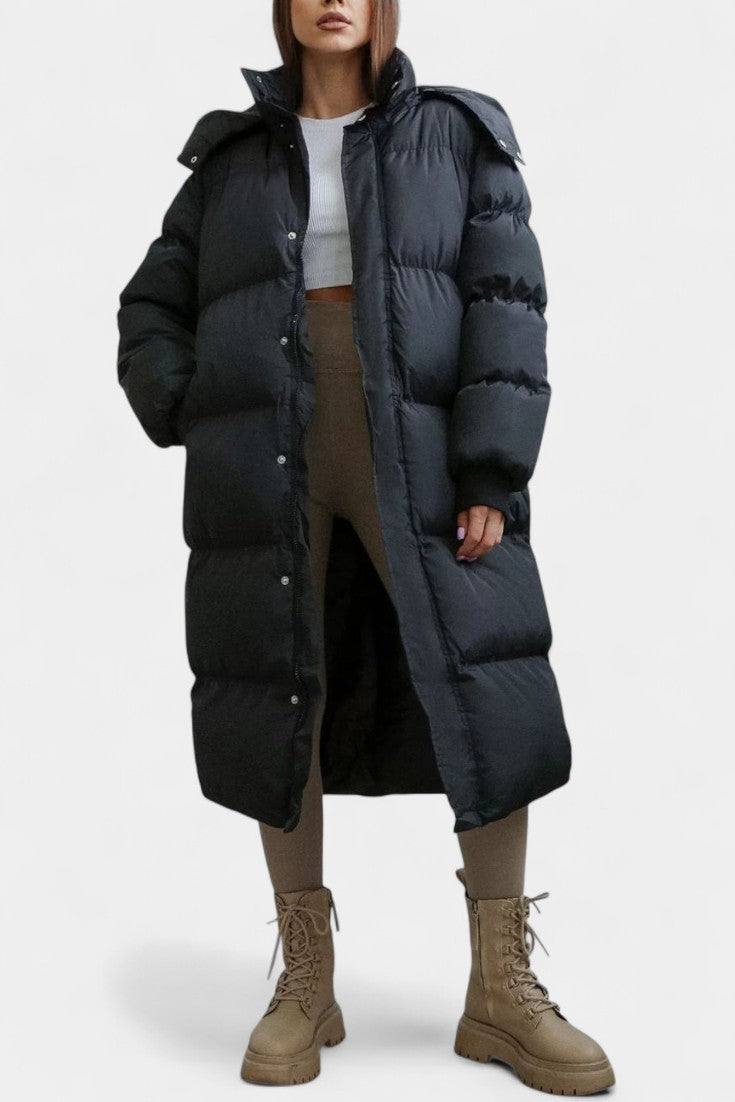 Razel Manteau Puffer à Capuche Ajustable et Silhouette Féminine