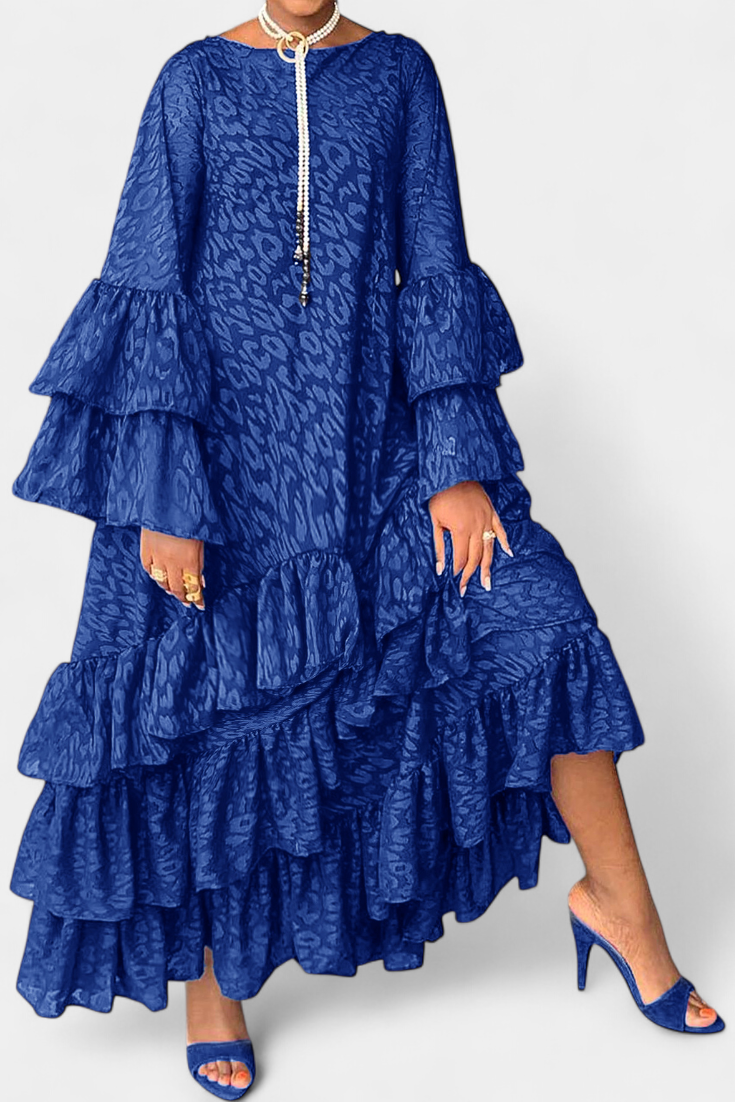 Eliselle Robe Asymétrique à Imprimé Volanté