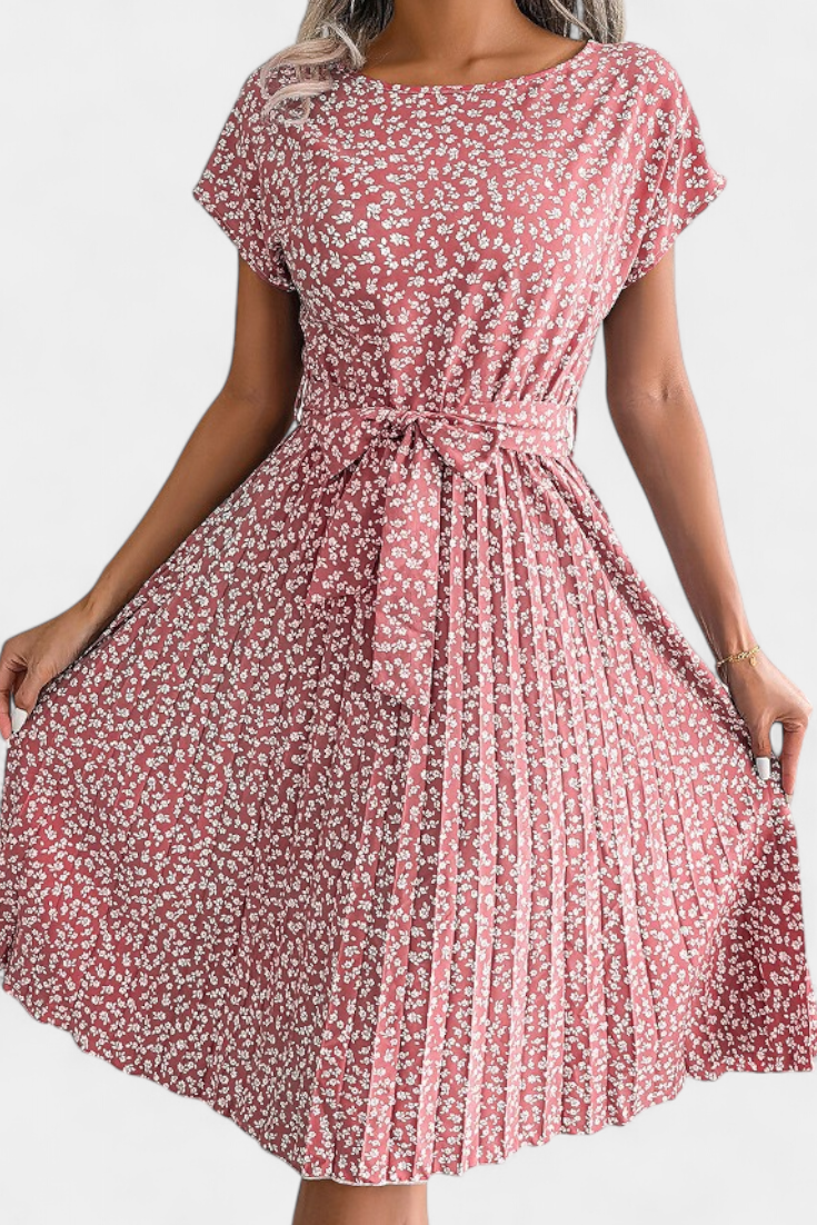 Galilea Robe Midi Plissée à Imprimé Floral