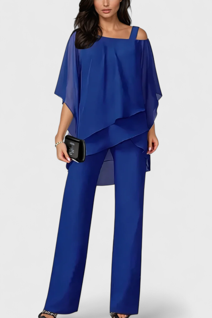 Kitty Ensemble Deux Pièces à Épaules Dénudées et Coupe Fluide