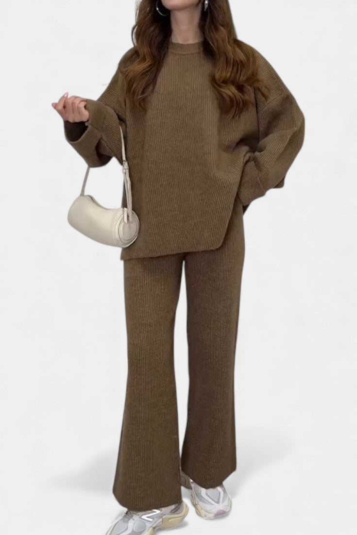 Quirina Ensemble Décontracté Col Rond & Pantalon Fluide