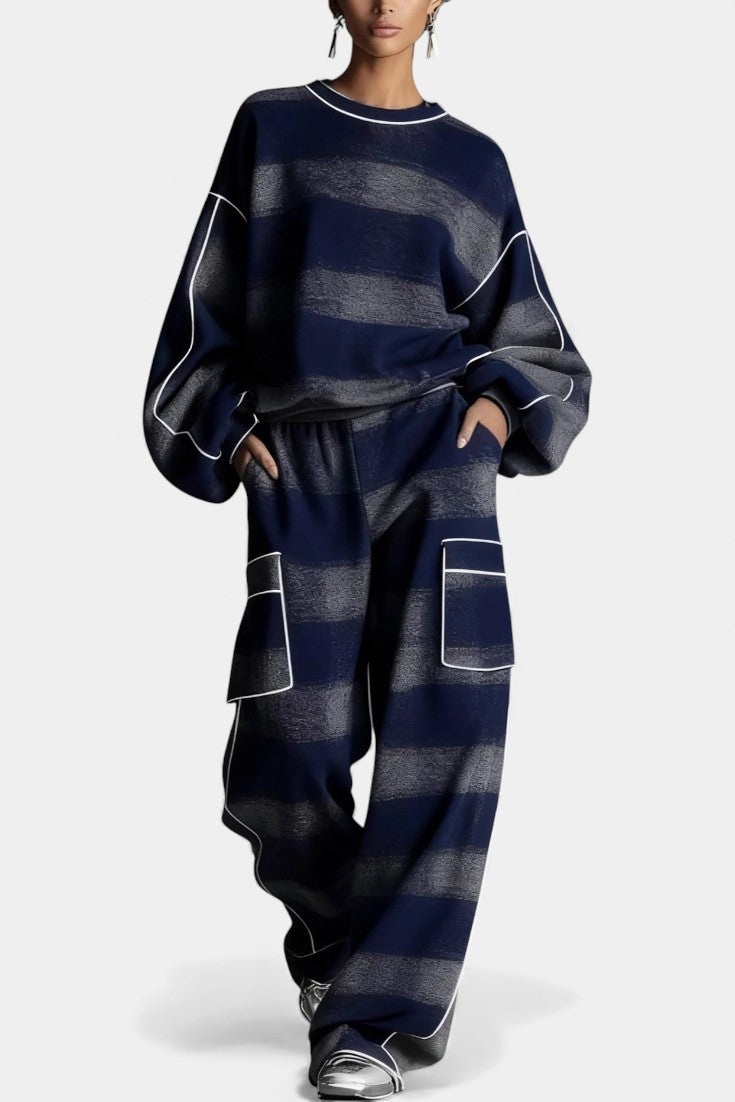 Oléna Ensemble Décontracté Rouge et Gris à Carreaux