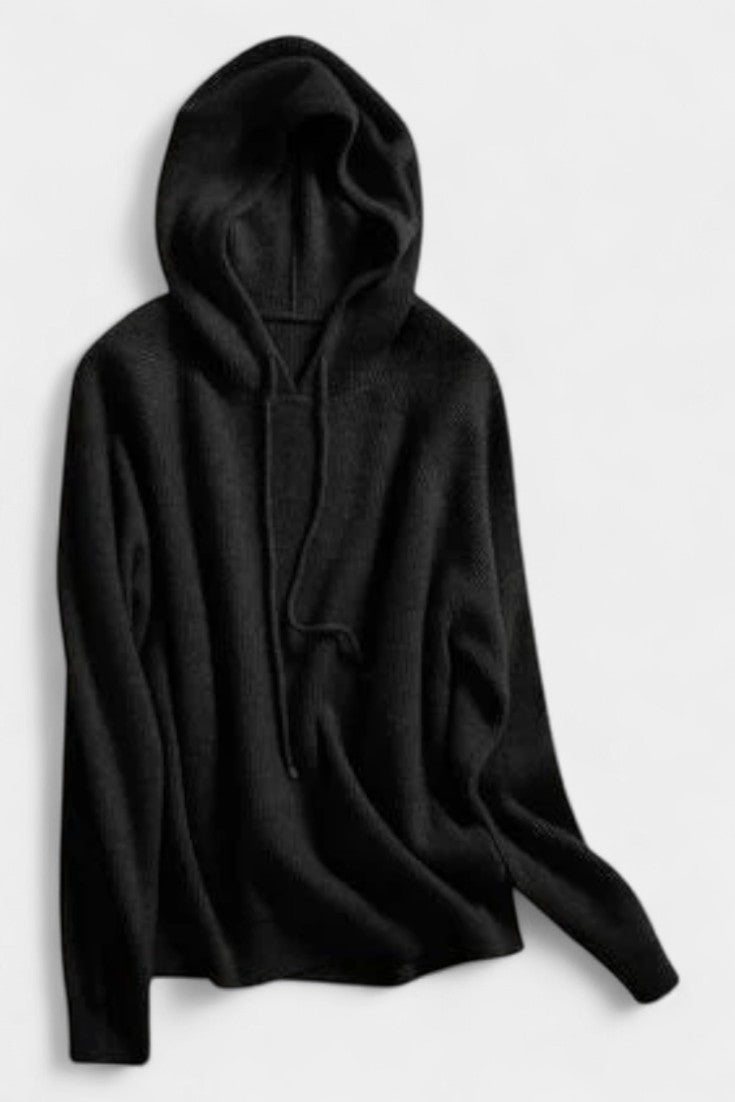 Agnella Pull Grace à Capuche Côtelé avec Cordons Longueur Hanche