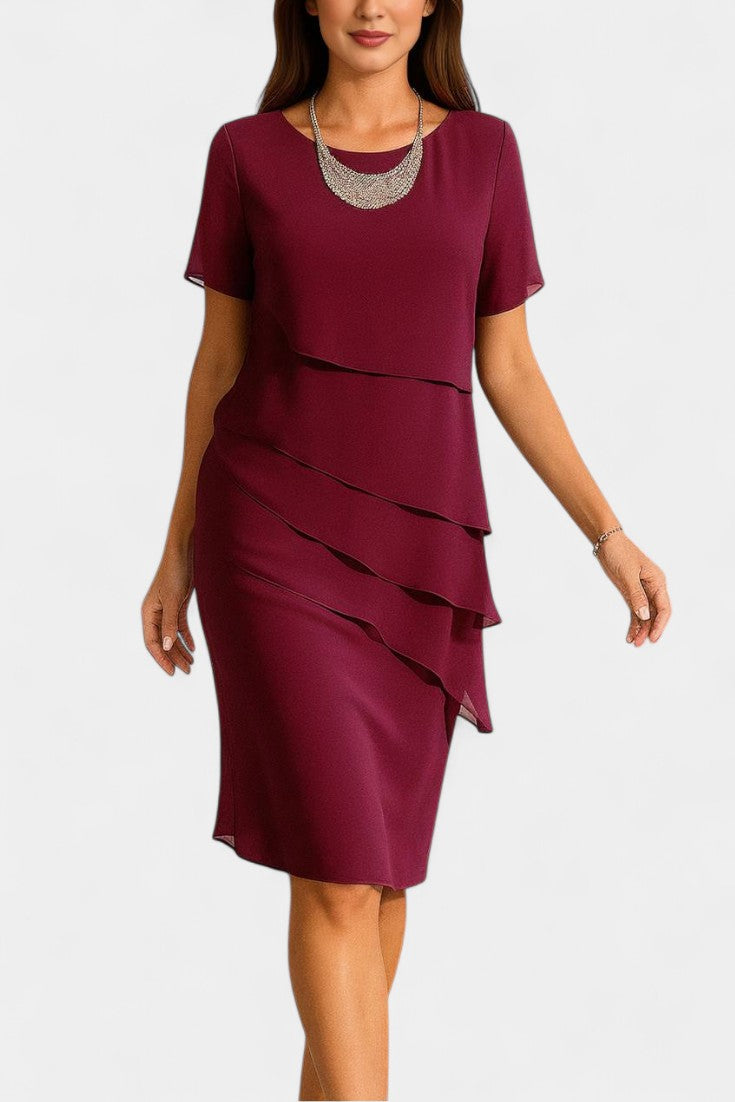 Mia Robe Sans Manches à Décolleté Carré avec Franges Décoratives