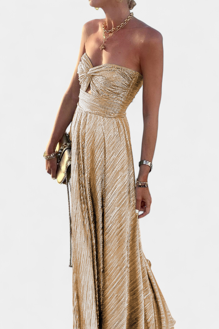 Onelia Robe Longue Plissée à Décolleté en Cœur