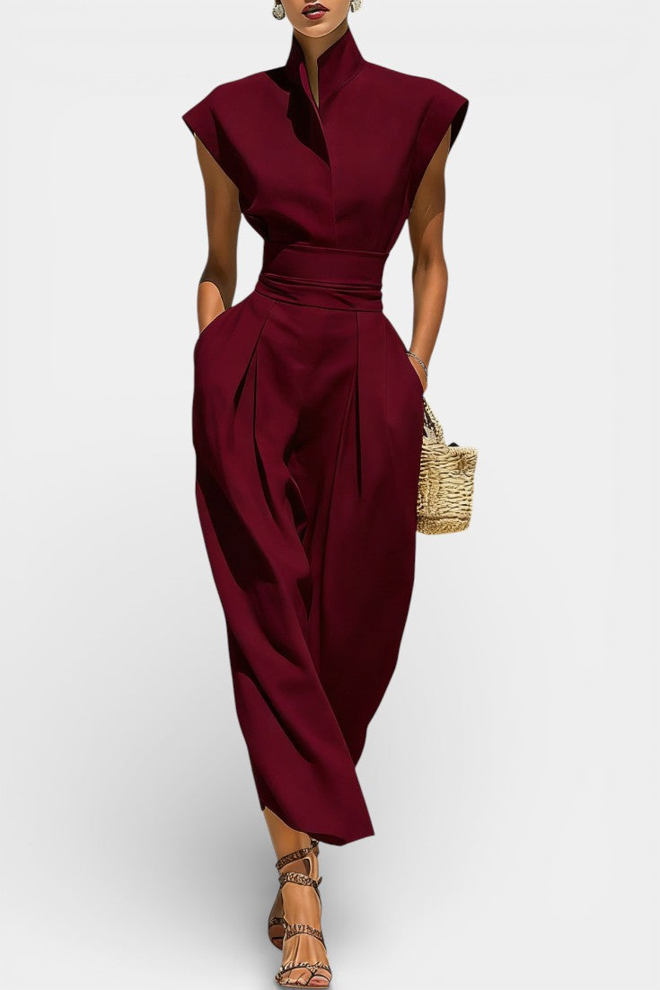 Mariana Robe Longue à Col Revers et Manches Courtes