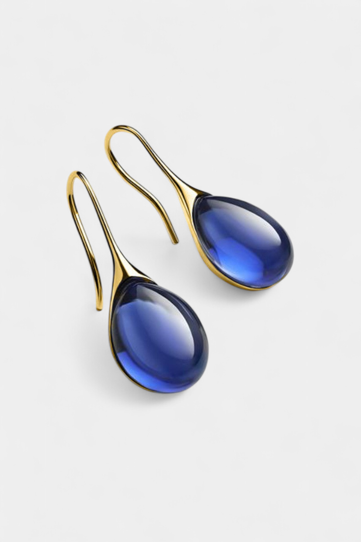 Boucles d'oreilles en forme de goutte en cristal doré et argenté