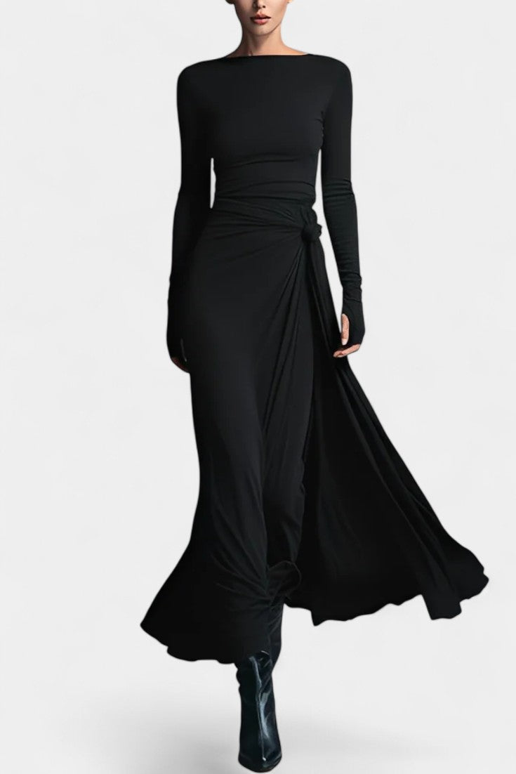 Armelle Robe Longue Portefeuille Nouée