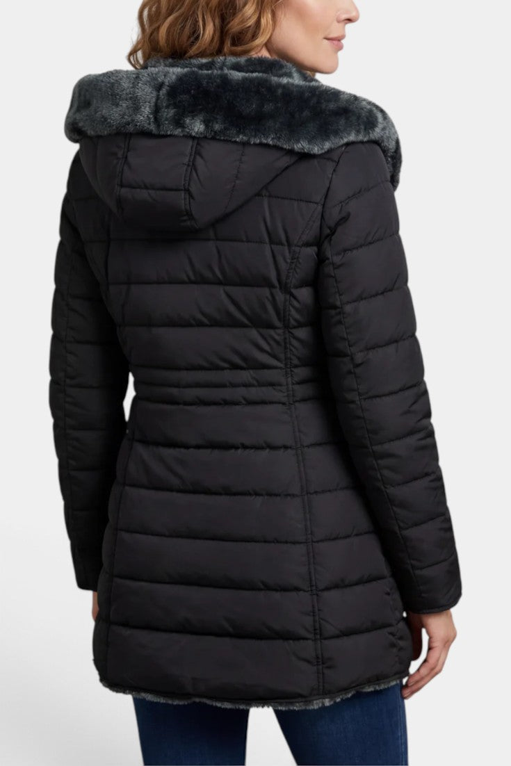 Parka d’hiver Mahaute Cibèle avec doublure en fausse fourrure, veste chaude et élégante pour femme.