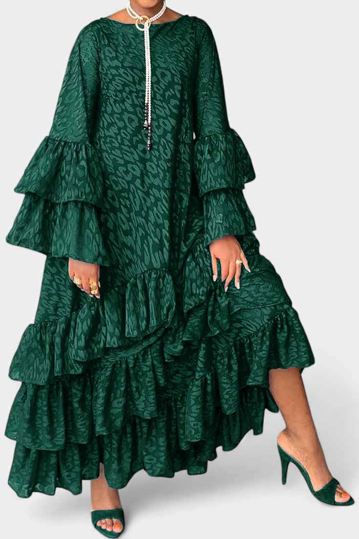 Eliselle Robe Asymétrique à Imprimé Volanté