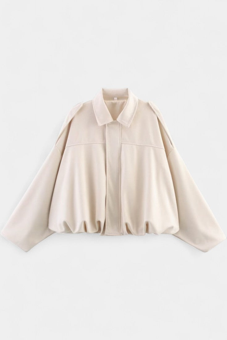 Monnie Bomber Oversize en Suède à Épaules Structurées