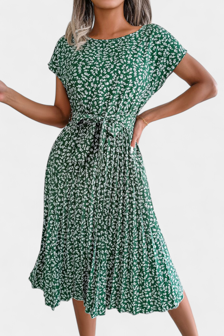 Galilea Robe Midi Plissée à Imprimé Floral