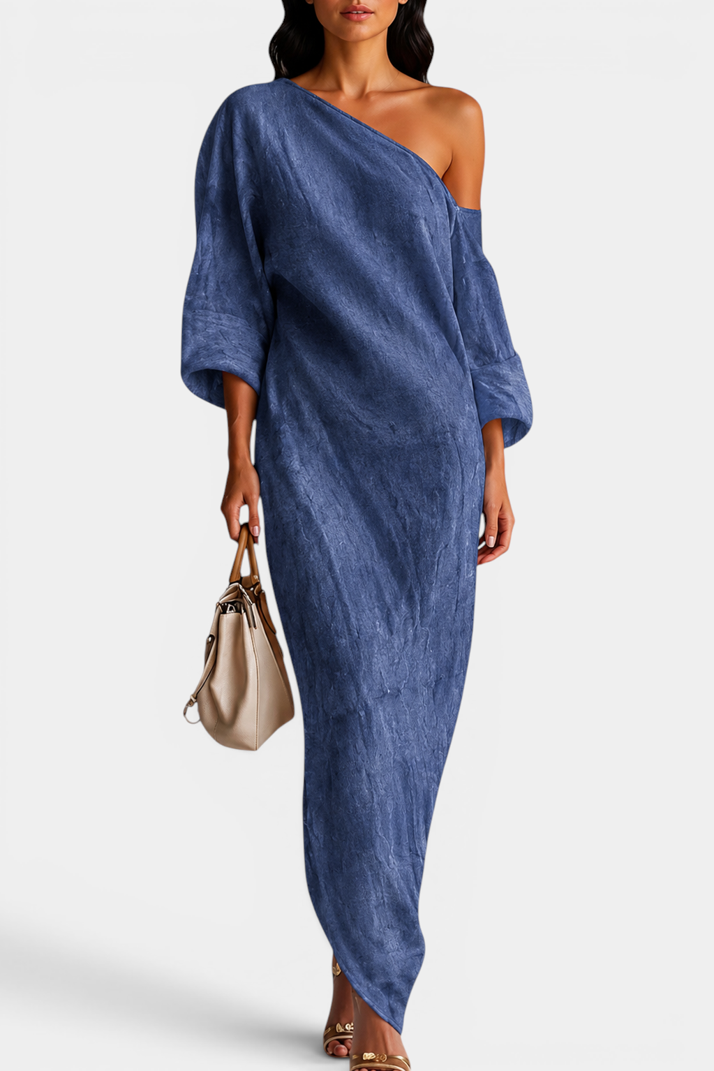 Lounaïs - Robe Longue Lin Une Épaule Coupe Fluide