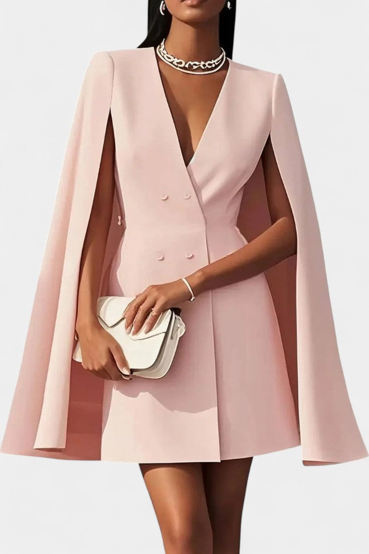 Louison Veste Cape Courte Style Blazer à Double Boutonnage