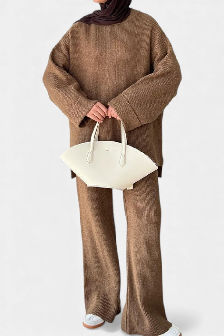 Quirina Ensemble Décontracté Col Rond & Pantalon Fluide