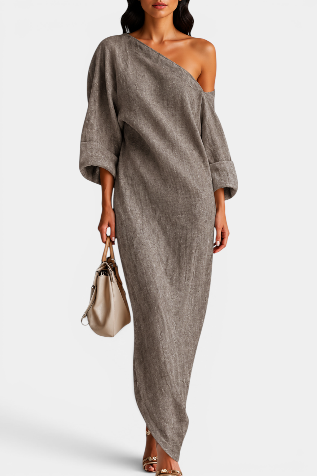 Lounaïs - Robe Longue Lin Une Épaule Coupe Fluide