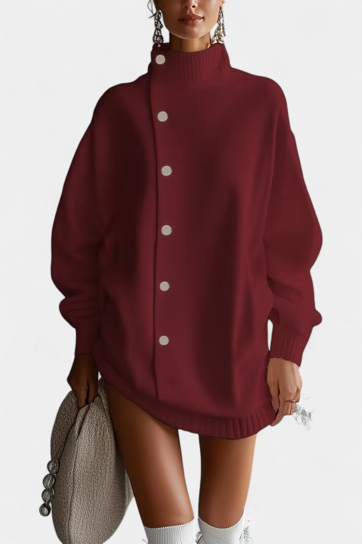 Enriette Pull Ample à Col Montant Uni