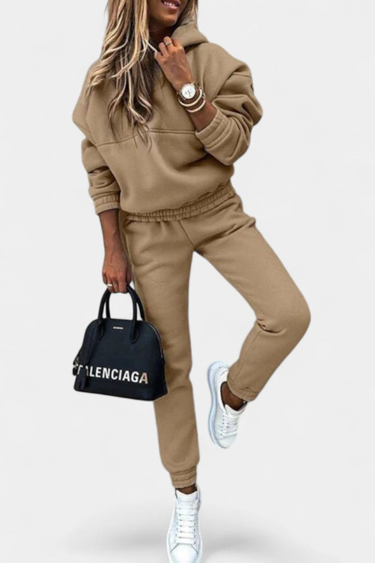 Corentine  Ensemble de Survêtement en Coton Mélangé à Coupe Décontractée