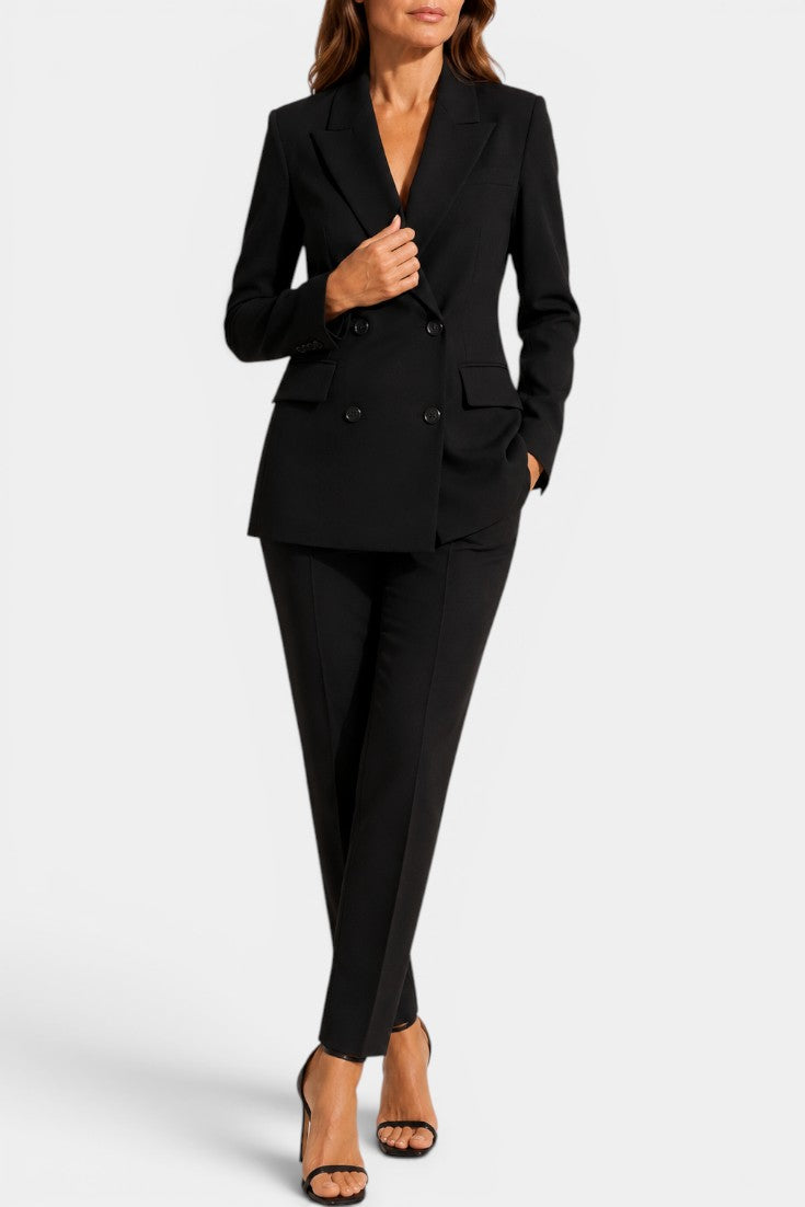 Jolene - Ensemble Tailleur Blazer Croisé Pantalon Cigarette