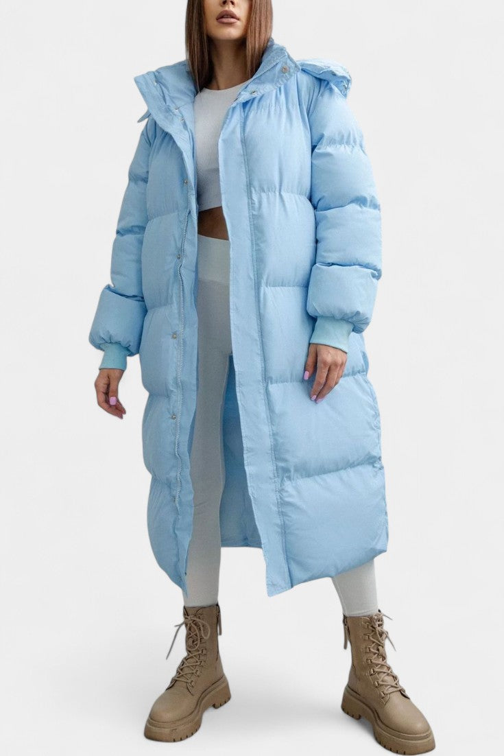 Razel Manteau Puffer à Capuche Ajustable et Silhouette Féminine