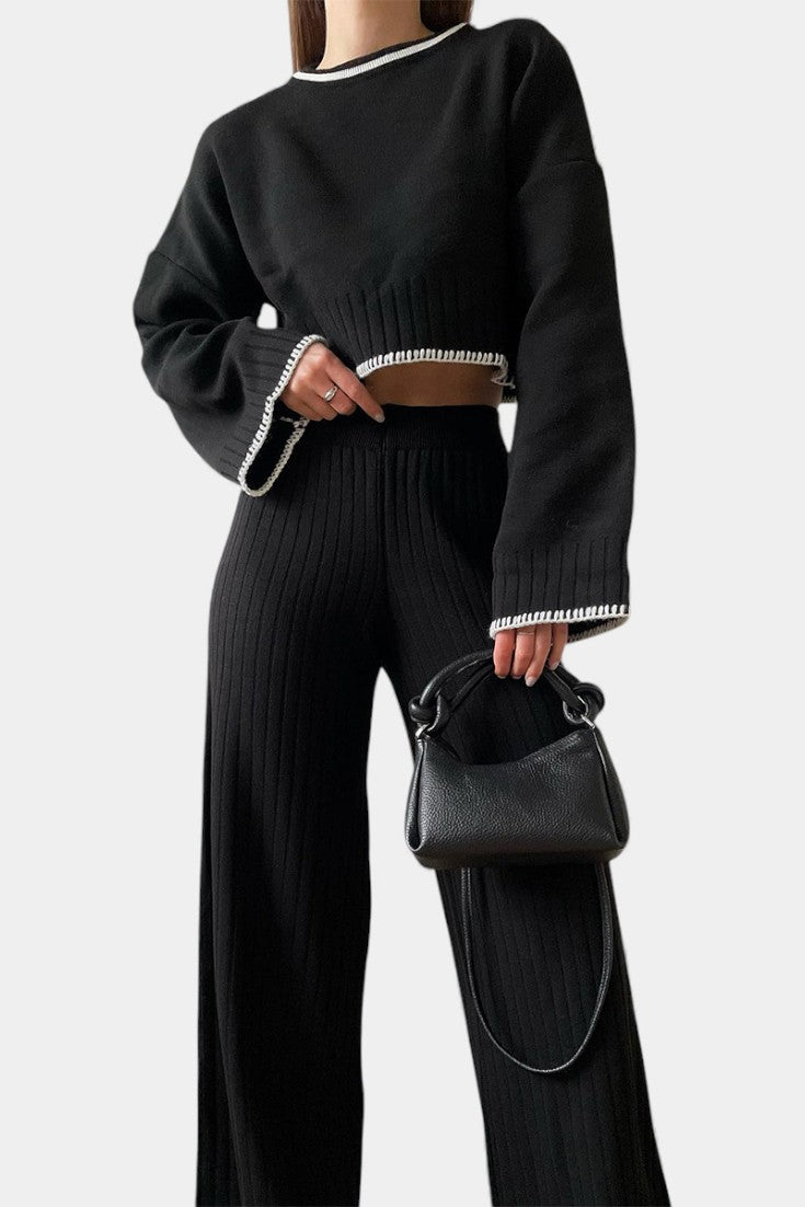 Iléna Ensemble Tricoté Minimaliste Deux Pièces