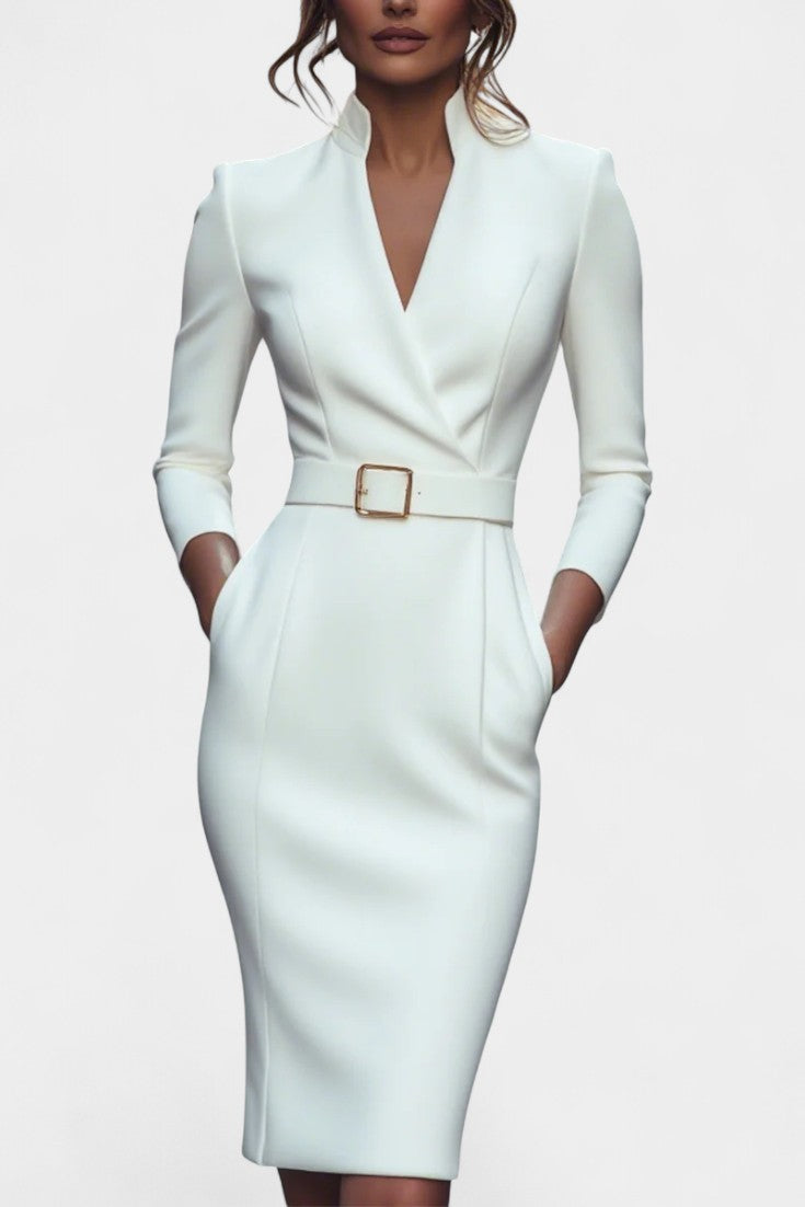 Cyrielle Robe Drapée Élégante en Tissu Premium