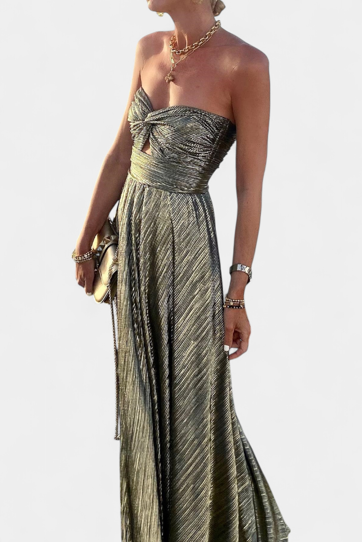 Onelia Robe Longue Plissée à Décolleté en Cœur