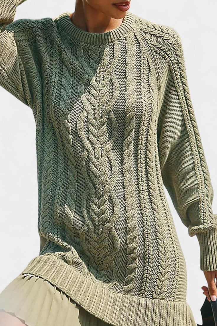 Daina Robe Pull Tricotée à Détail Torsadé