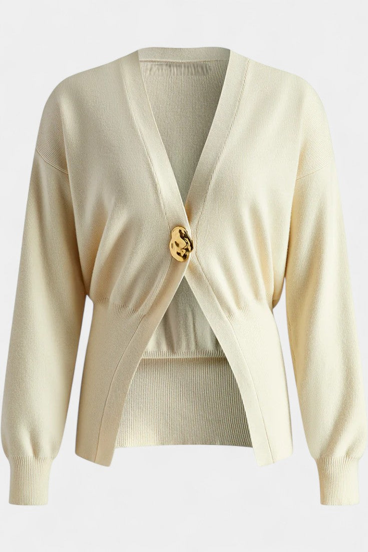 Solferina Pull Doré à Coupe Régulière et Texture Légère