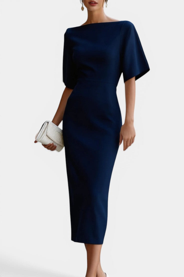 Briar Robe Midi Col Bateau & Coupe Ajustée