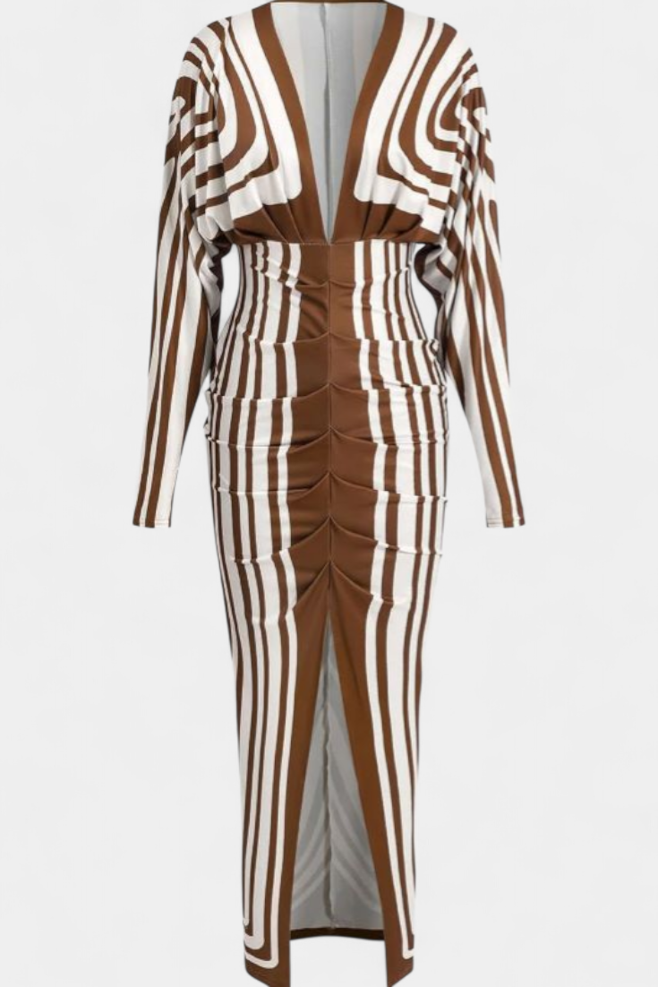 Diva Robe Longue à Imprimé Floral et Fente Latérale