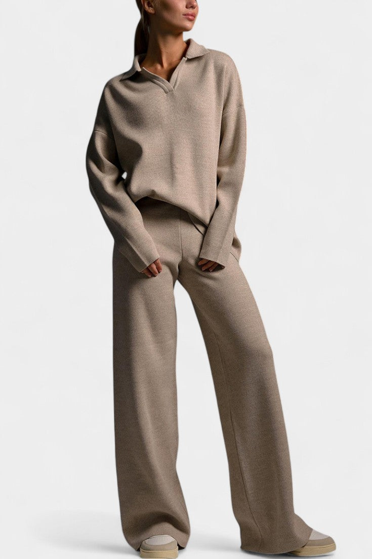 Clairette Ensemble en Maille Doux et Élégant Deux Pièces