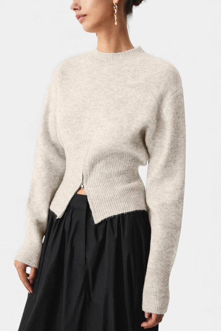 Zaria Pull Rayé à Col Montant Miss Paris