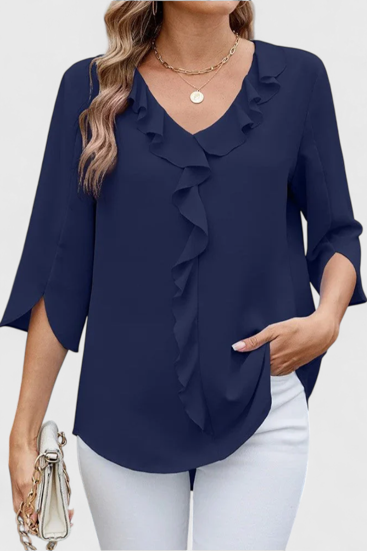 Annemiek Blouse Évasée en Tissu Léger et Doux