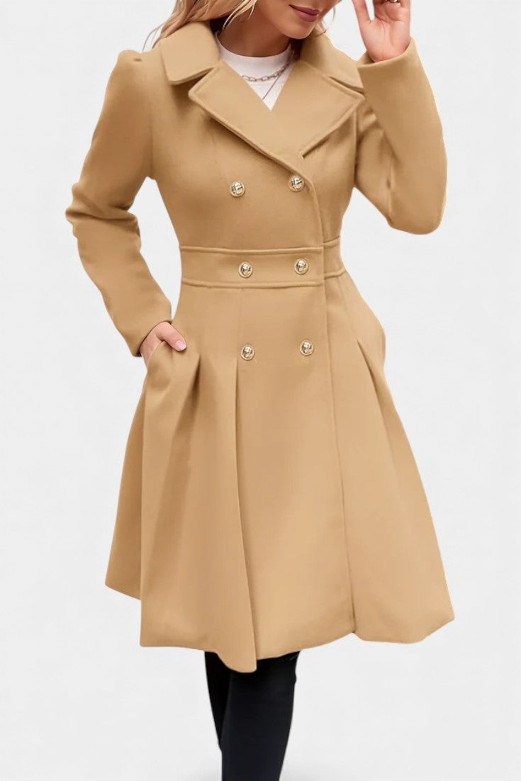 Philia Manteau Pea Coat Évasé à Double Boutonnage