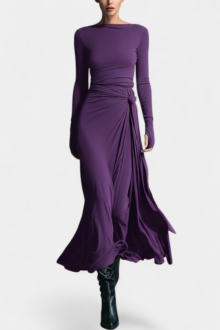 Armelle Robe Longue Portefeuille Nouée