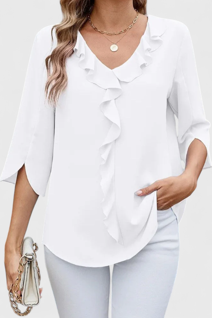 Annemiek Blouse Évasée en Tissu Léger et Doux