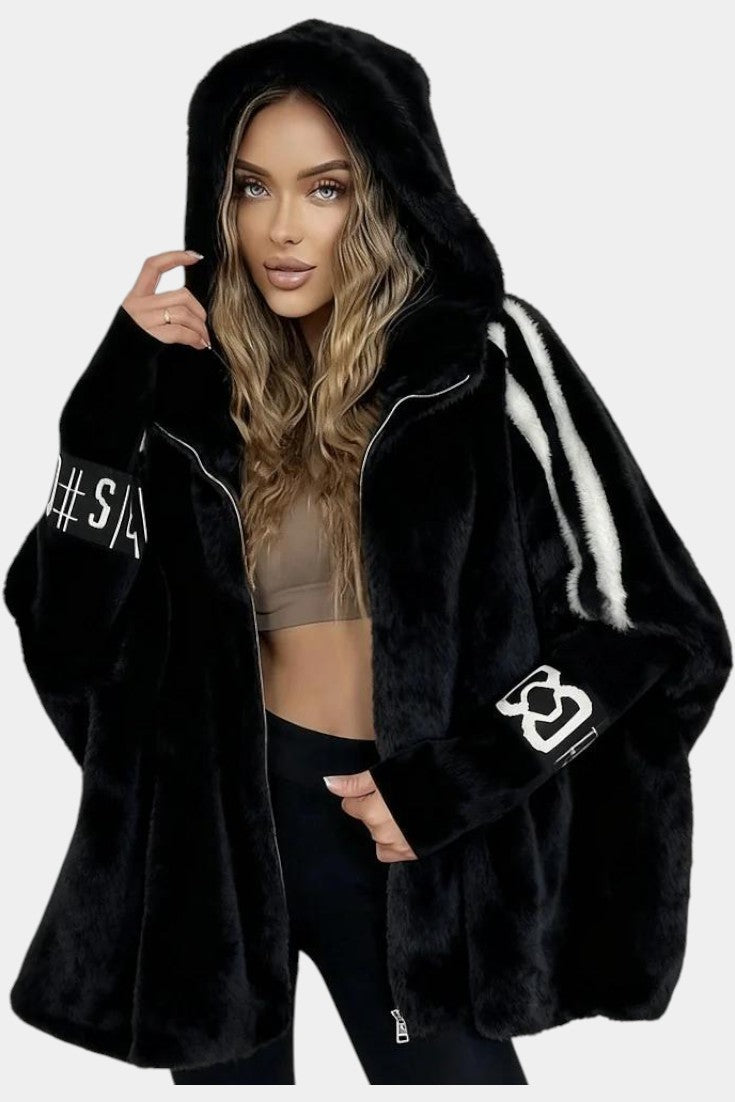 Muriel Veste à Capuche en Fourrure Synthétique