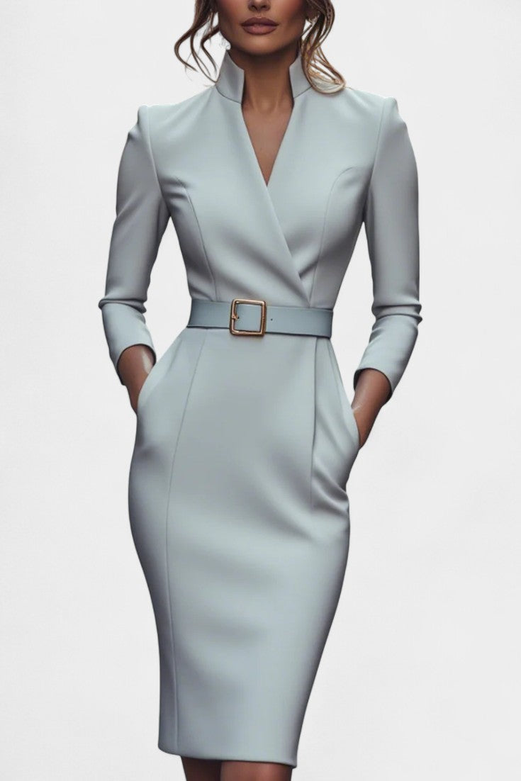 Cyrielle Robe Drapée Élégante en Tissu Premium