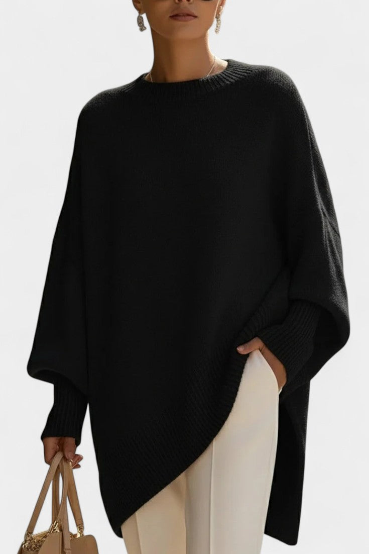 Ernesta Poncho Oversized Élégance Naturelle