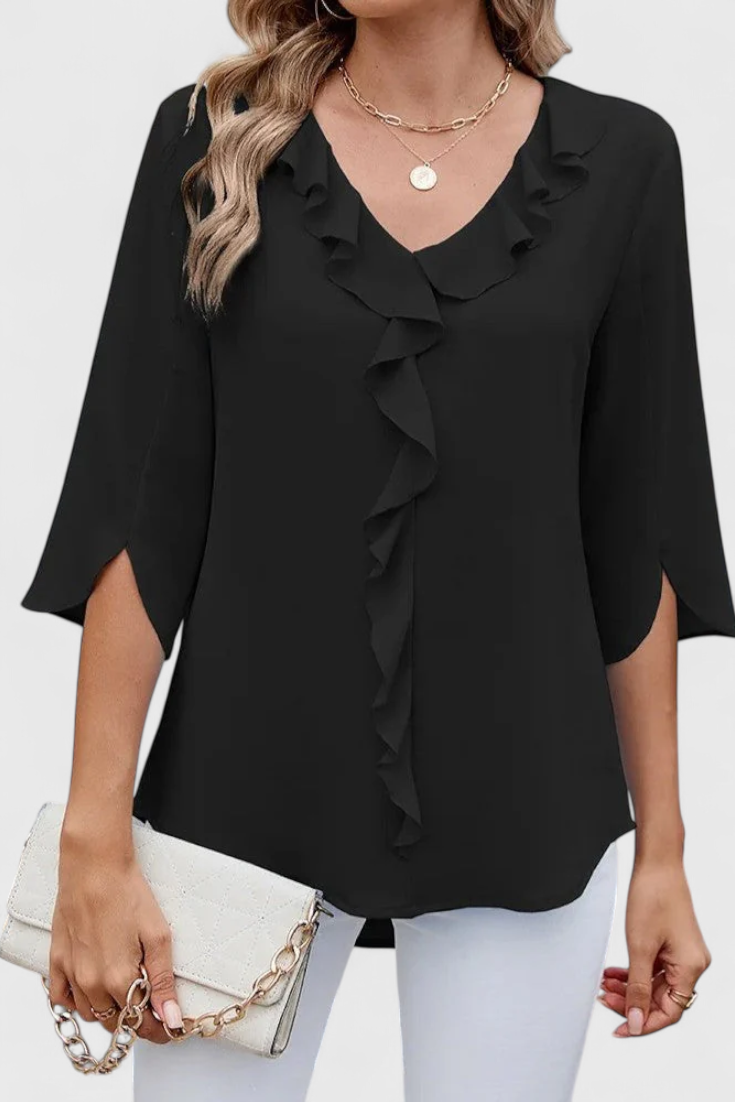 Annemiek Blouse Évasée en Tissu Léger et Doux