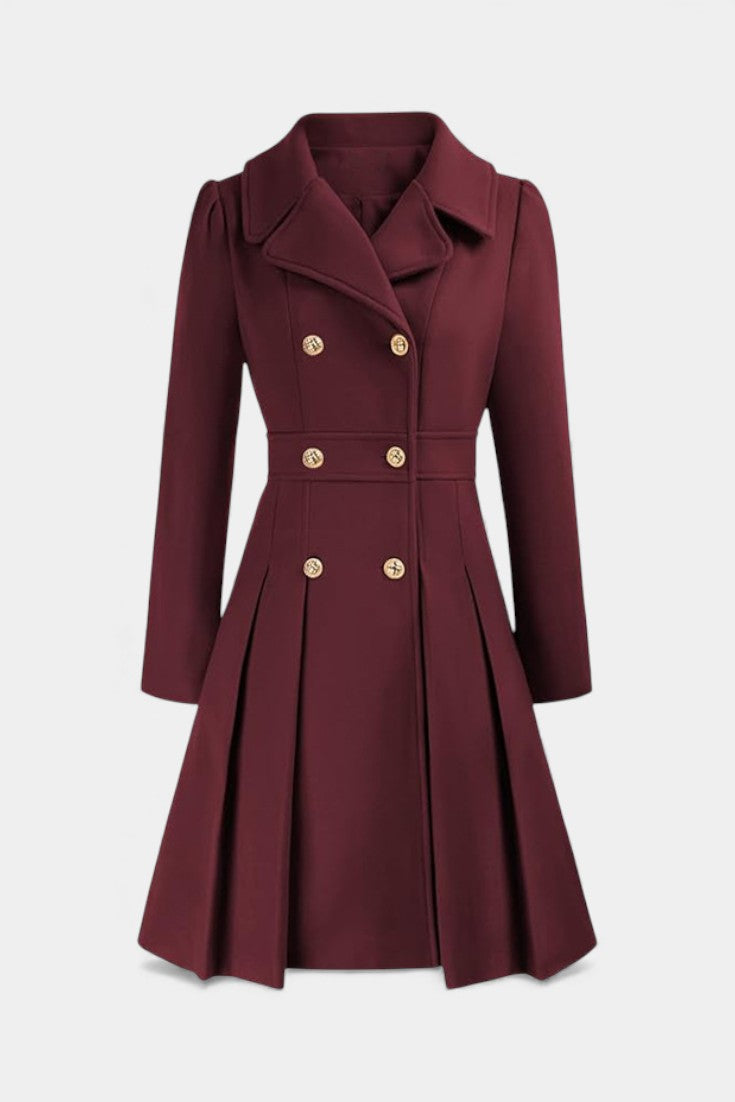 Philia Manteau Pea Coat Évasé à Double Boutonnage