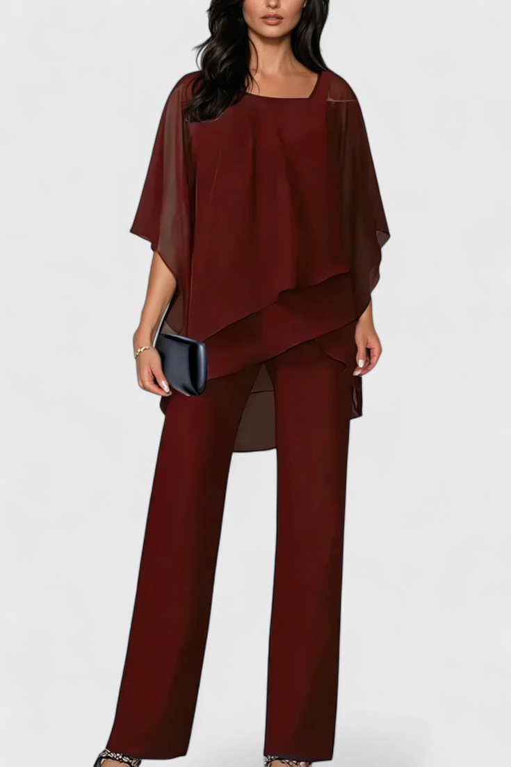 Kitty Ensemble Deux Pièces à Épaules Dénudées et Coupe Fluide