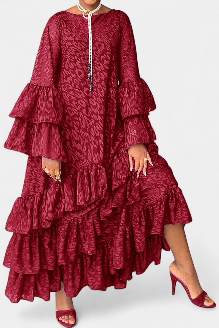 Eliselle Robe Asymétrique à Imprimé Volanté