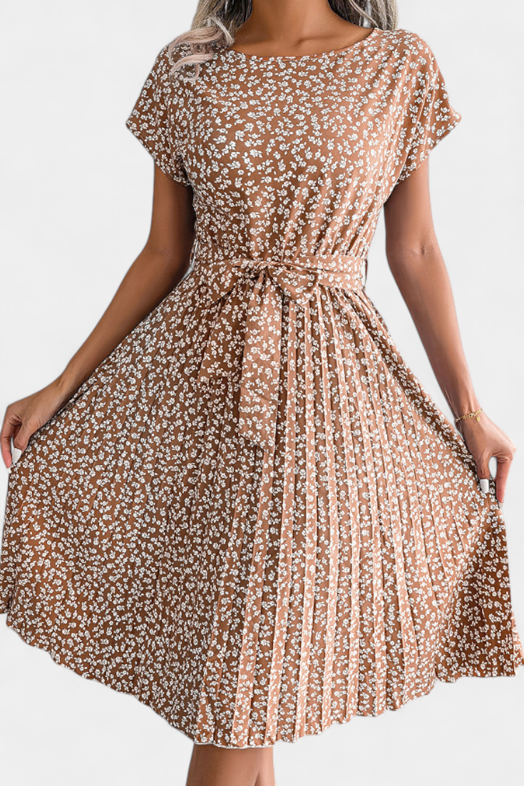 Galilea Robe Midi Plissée à Imprimé Floral